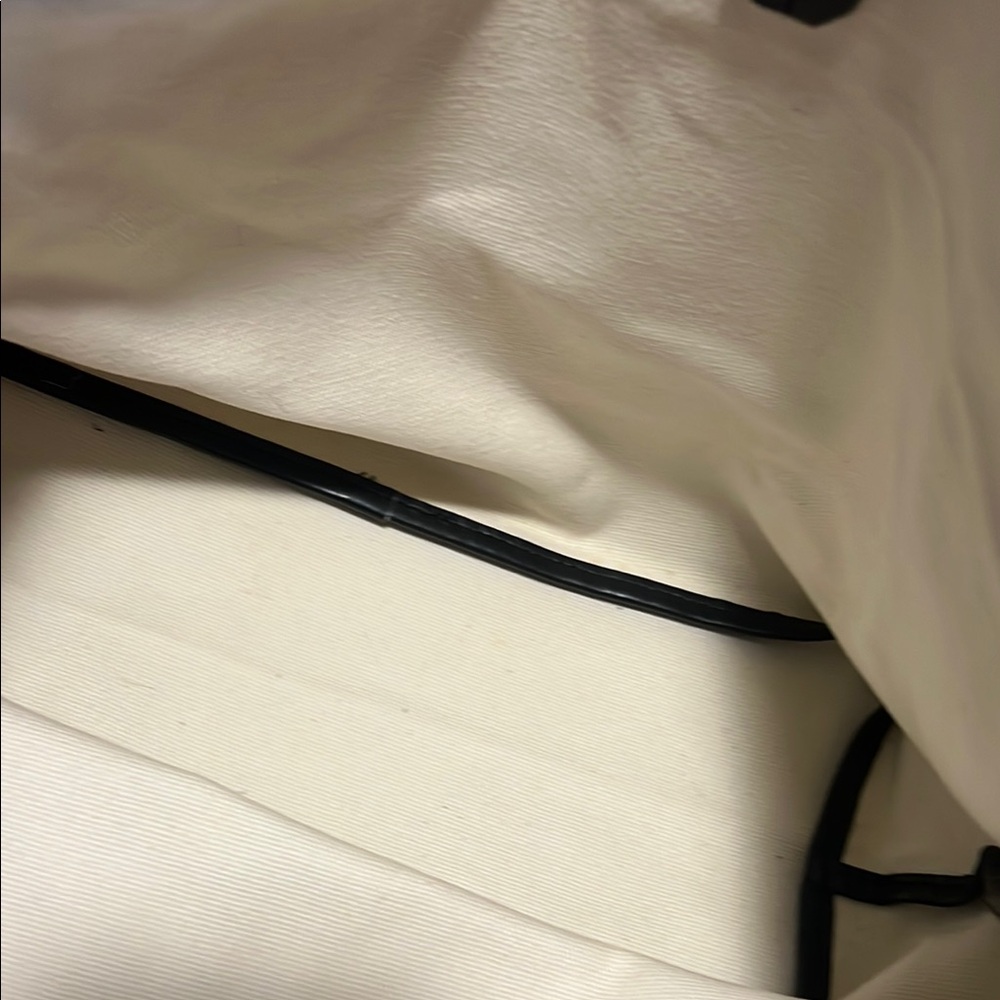 Elegant Cream and Black Trim Fabric